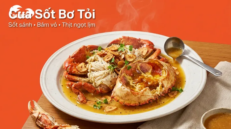 Giải mã đĩa cua sốt bơ tỏi