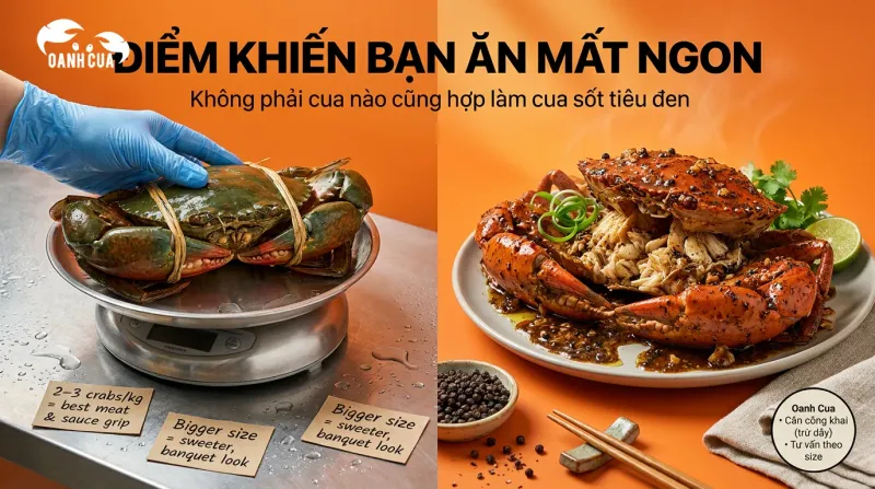 Điểm khiến bạn ăn mất ngon: Nghĩ cua nào đem làm cua sốt tiêu đen cũng hợp