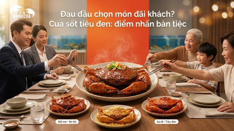 Đau đầu chọn món đãi khách: Cua sốt tiêu đen so với sốt me, bơ tỏi, sa tế thì sao?